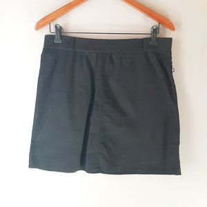La Vie En Rose Aqua Black Cotton Linen Skirt Swim Suit Cover Up Medium